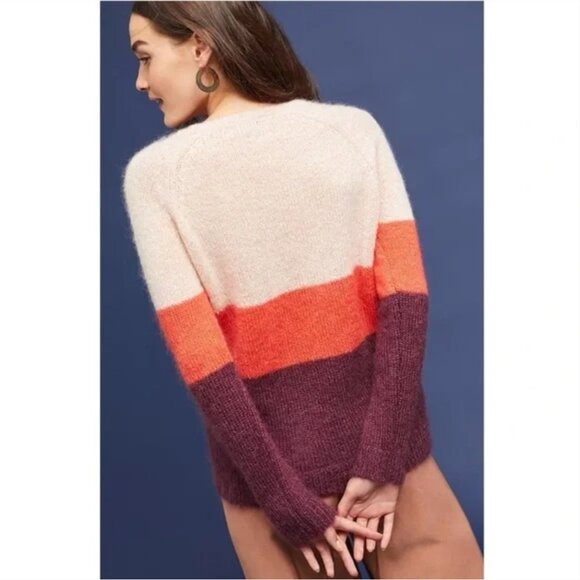 Anthropologie Needle Louise Colorblock Mohair Merino Wool Sweater - Picture 2 of 8